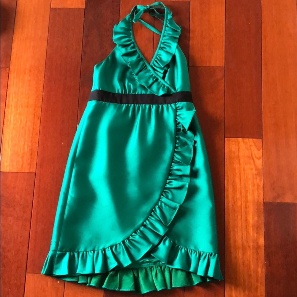 Tibi Emerald Green Halter Dress